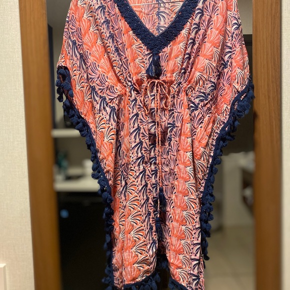 Simply Southern Other - Simply Southern Pink and Navy Poncho/cover up Lg/Xlg